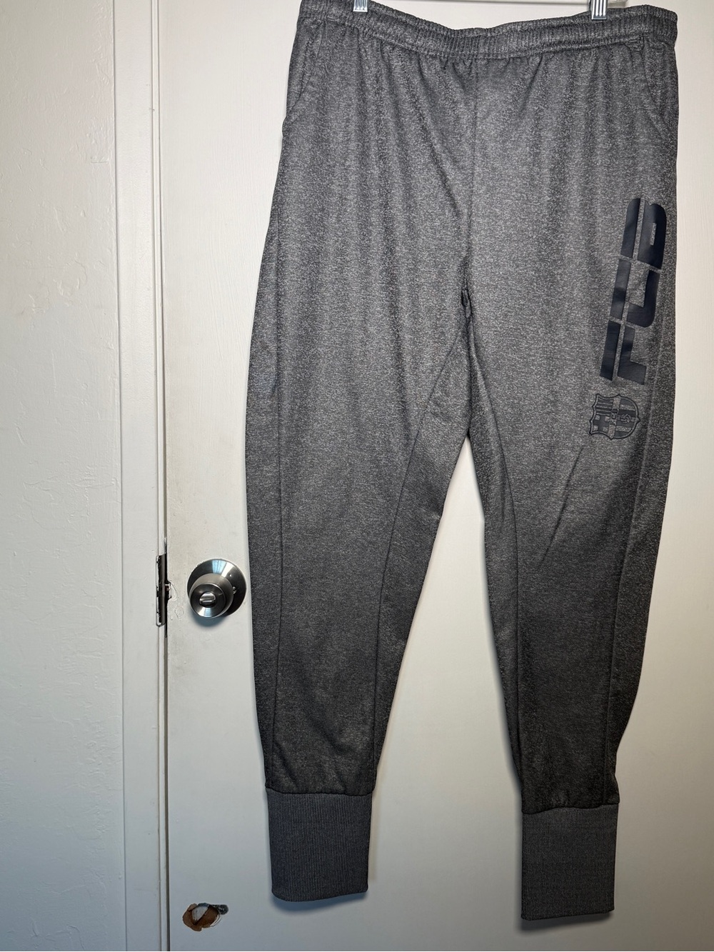 FCB Soccer Men's Gray Athletic Jogger Pants - Lightweight Performance Large